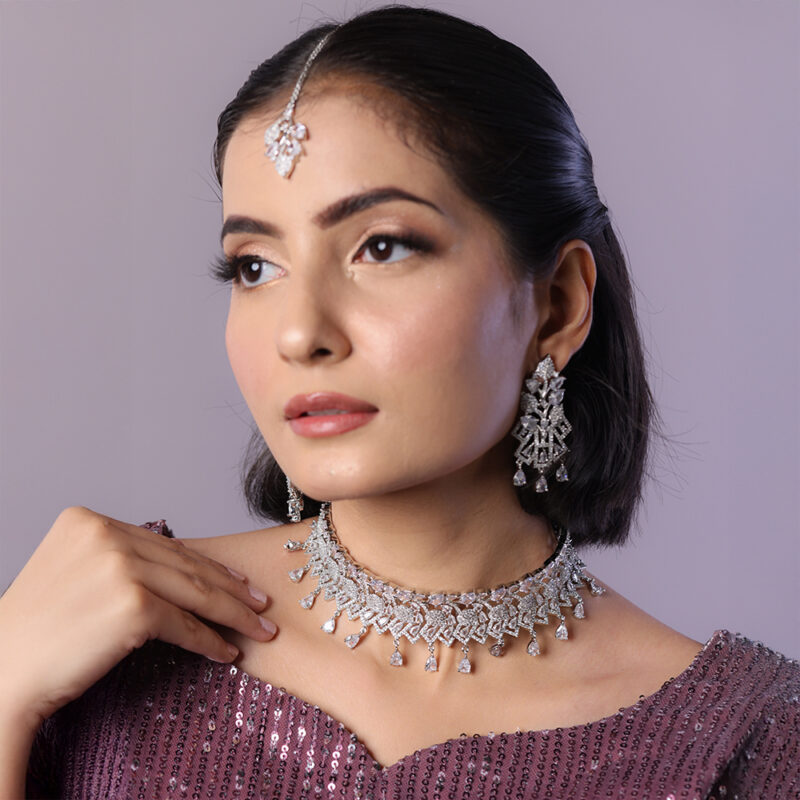 Radiant Zircon Collar Set