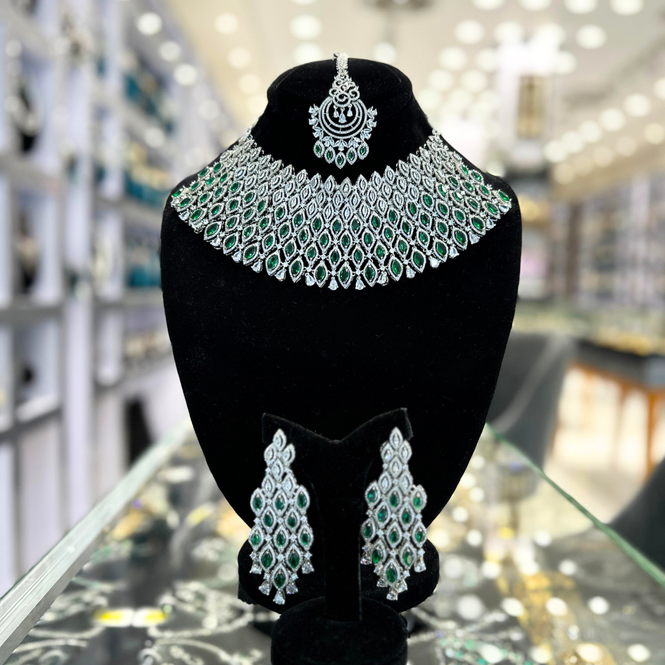 Zircon Stones Web Bridal Set